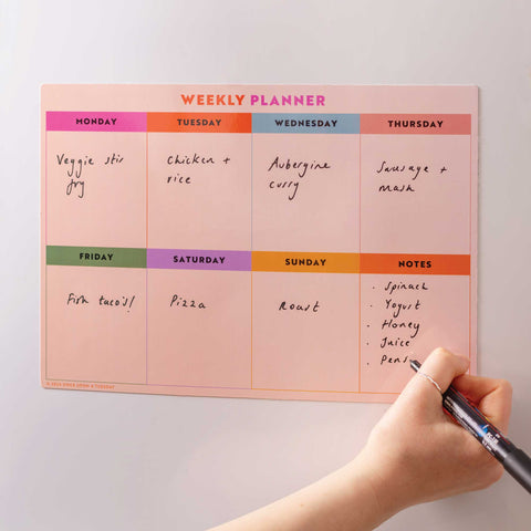 A4 Magnetic Rainbow Grid Weekly Planner | Fridge Magnet
