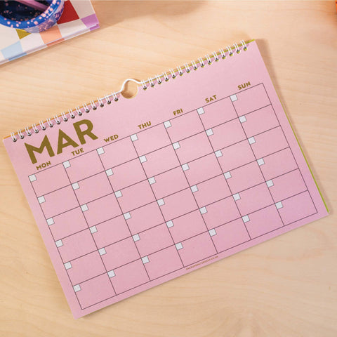 A4 Undated Monthly Calendar | Colourburst