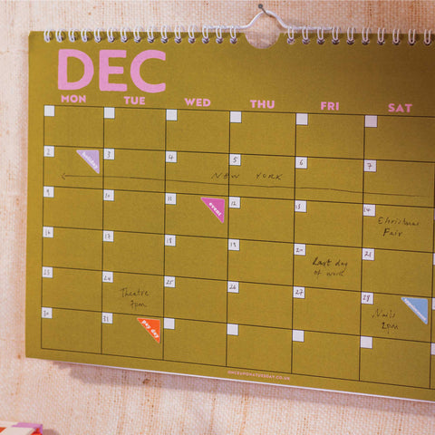 A4 Undated Monthly Calendar | Colourburst