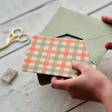 Red Gingham Greetings Card