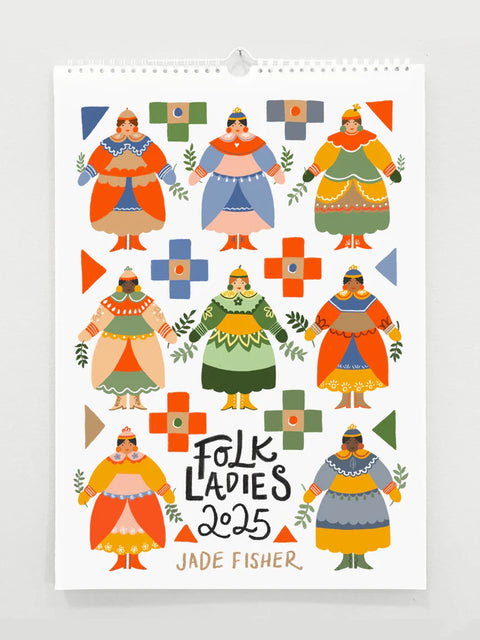 2025 Folk Ladies Wall Calendar