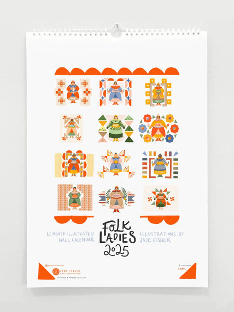 2025 Folk Ladies Wall Calendar