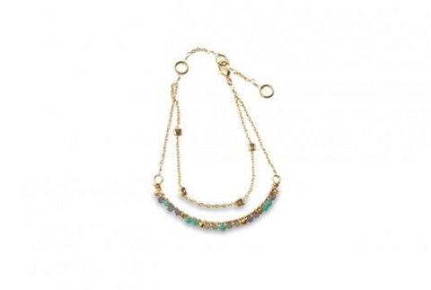 Aja | Lolite, Labradorite And Chalcedony Bracelet