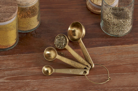 Measuring Spoons, Brushed Gold