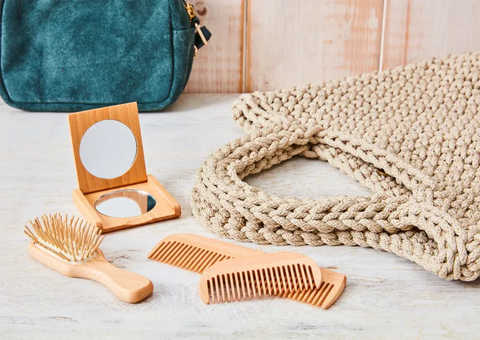 Wooden Pocket Folding Mirror