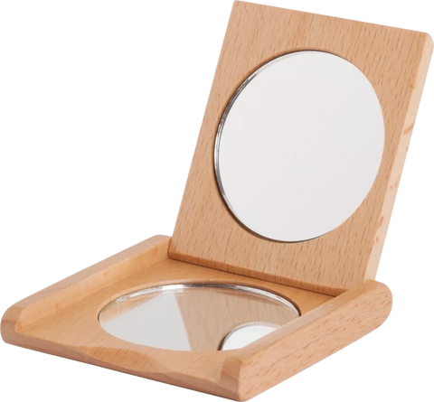 Wooden Pocket Folding Mirror