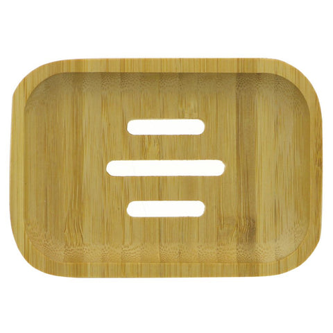 Bamboo Rectangle Soap Dish & Cotton Soap Bag