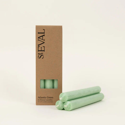 St Eval Dinner Candles x 6 | Atlantic Green