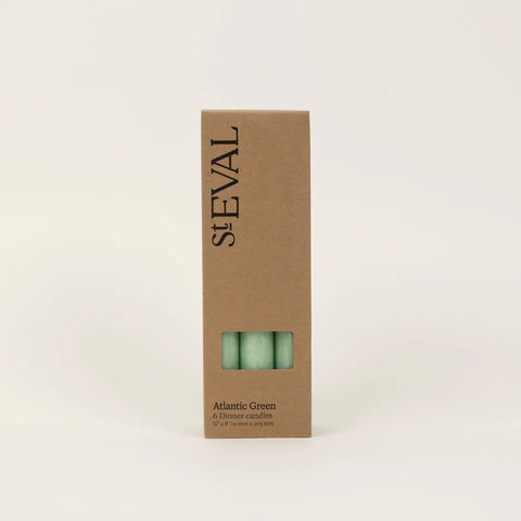 St Eval Dinner Candles x 6 | Atlantic Green