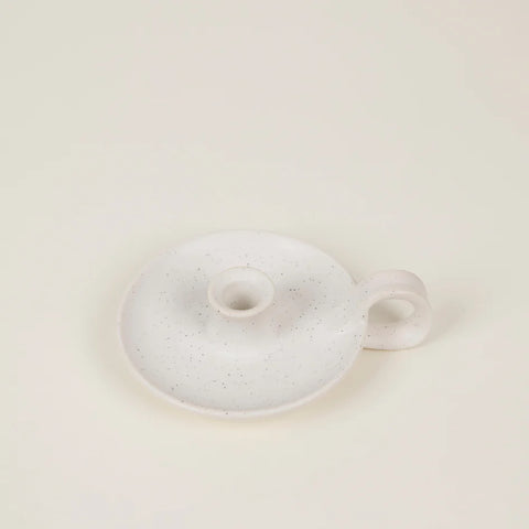 St Eval White Mini Speckled Candle Holder