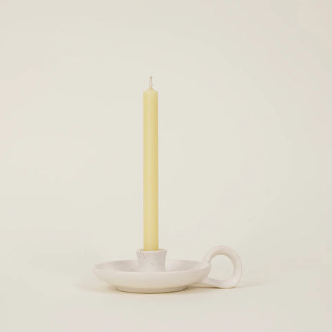 St Eval White Mini Speckled Candle Holder