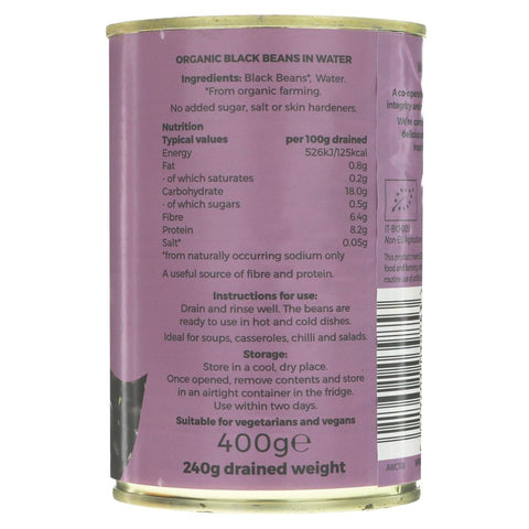Organic Tinned Black Beans