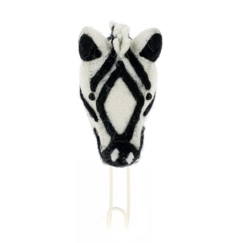 Woollen Zebra Head Hook