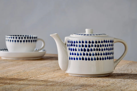 Indigo Drop Teapot | Nkuku