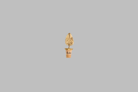 Brass Poplar Leaf Bottle Stopper | Nkuku