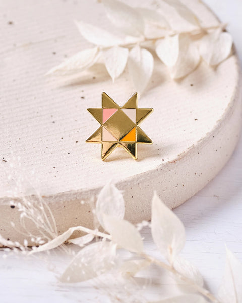 Enamel Pin Badge | Folk Art Ohio Star