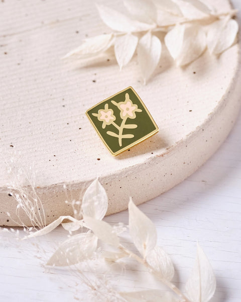 Enamel Pin Badge | Folk Art Flower