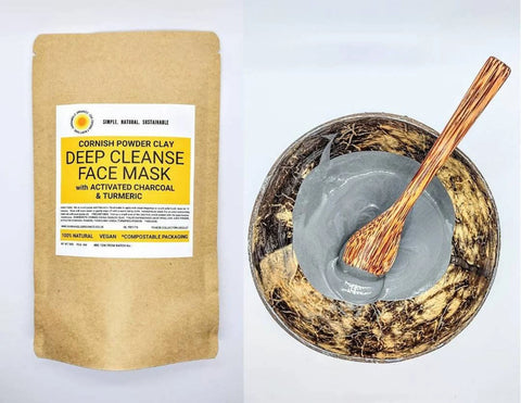 Organic Deep Cleanse Face Mask with Activated Charcoal and Turmeric | Sand Angels