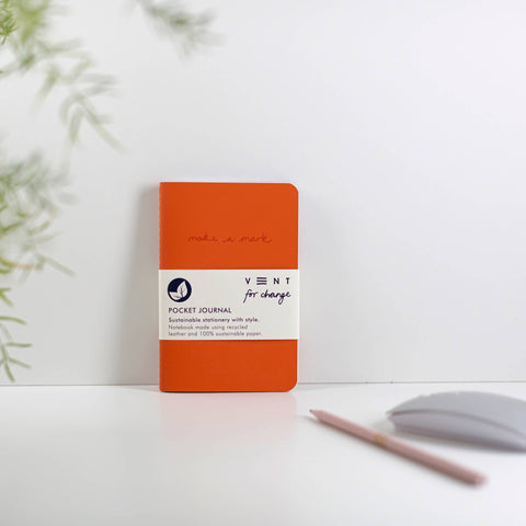 Make a Mark Pocket Journal – Recycled Leather: Charcoal