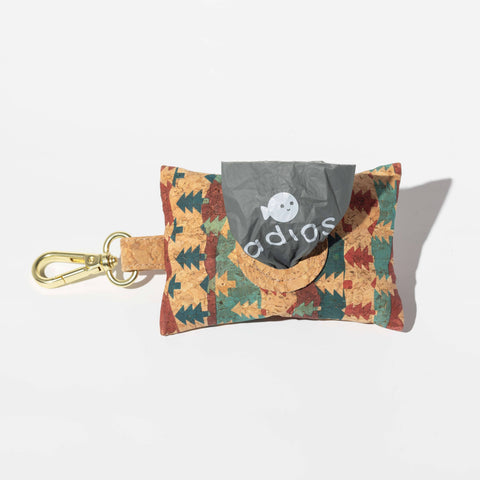 Natural Cork Poo Bag Holder: Rainbow Flecks