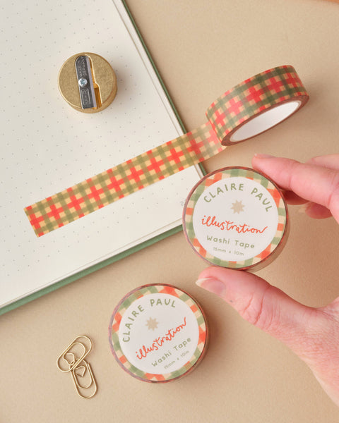 Washi Tape | Green and Red Check