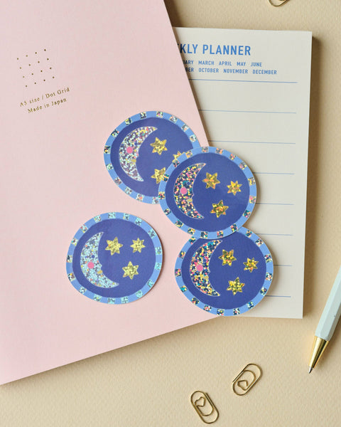 Holographic Sticker | Moon and Stars