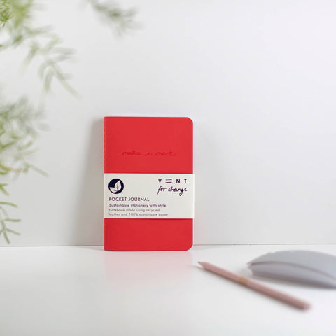 Make a Mark Pocket Journal – Recycled Leather: Charcoal