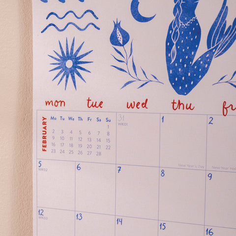 2026 Calendar A4 | Ocean Mermaid