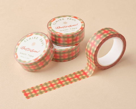 Washi Tape | Green and Red Check