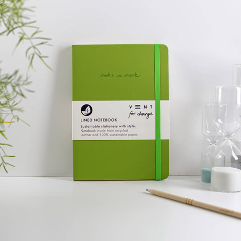 Make a Mark Recycled Leather A5 Journal | Notebook: Mustard Yellow