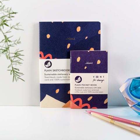 Notebook A5 Recycled & Sustainable Plain Paper Ideas - Blue