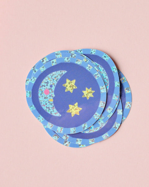 Holographic Sticker | Moon and Stars
