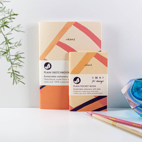 Deep Pink Ideas Recycled Sketchbook – A5 Artist Notebook
