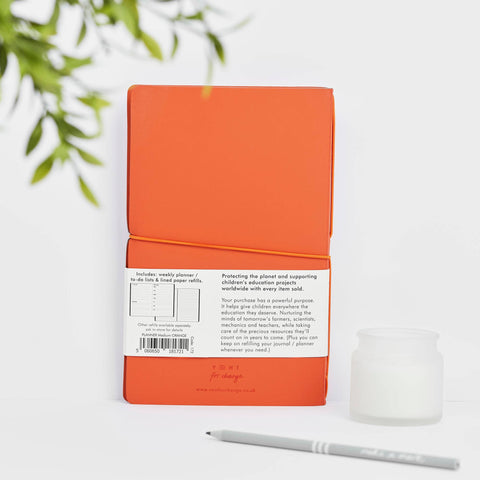 Make a Mark Refillable Planner Orange - Recycled Leather