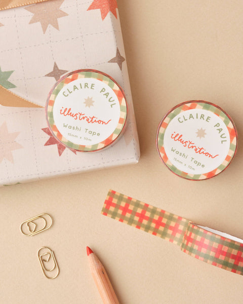 Washi Tape | Green and Red Check
