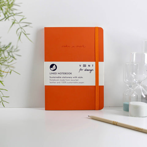 Make a Mark Recycled Leather A5 Journal | Notebook: Mustard Yellow