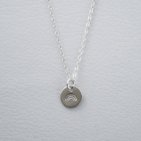 Silver Disc Necklace | Rainbow