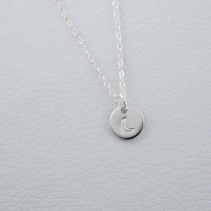 Silver Disc Necklace | Moon
