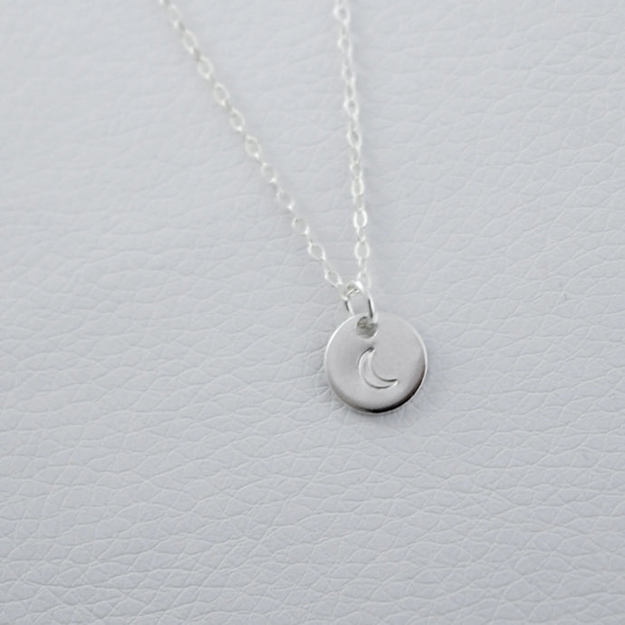 Handmade Silver Disc Necklace | Moon
