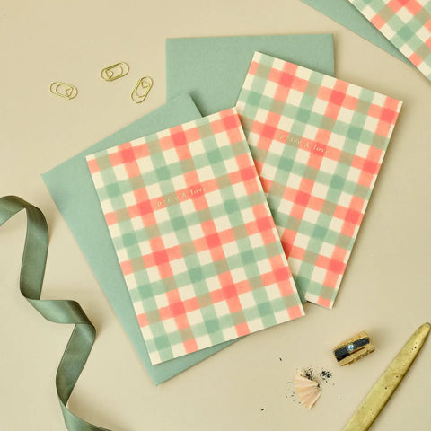 Red Gingham Greetings Card