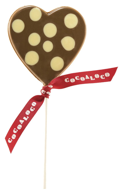 Milk Polka Dot Heart Lolly