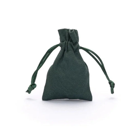 Small Cotton Drawstring Gift Bag | Dark Green