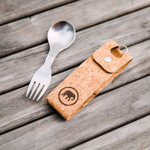 Spork with cork travel case