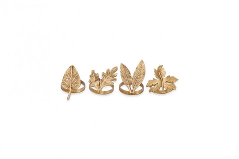 Brass Leaf Napkin Rings | Nkuku