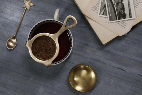 Antique Brass Tea Strainer | Nkuku