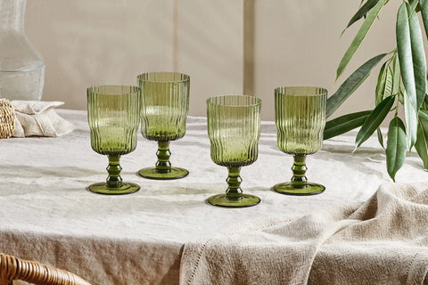 Fali Wine Glass, Olive | Nkuku