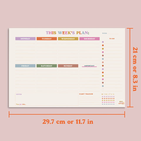 A4 Weekly Planner with Habit Tracker