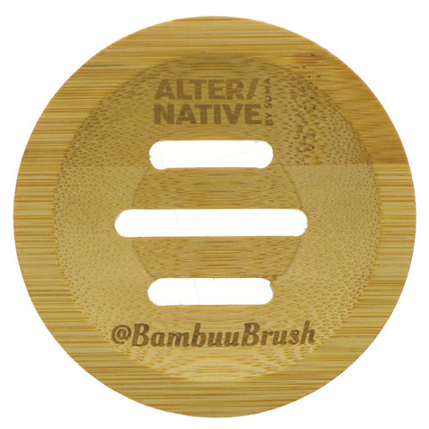 Bamboo Round Soap Dish & Cotton Soap Bag