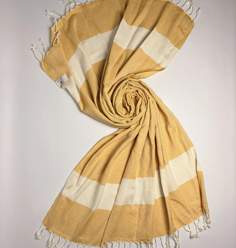 Cotton Beach Towel | Mustard Diamond