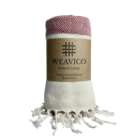Cotton Beach Towel | Terracotta Diamond